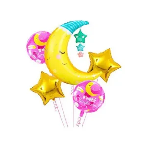Globos Mylar Luna Rosa 5pcs