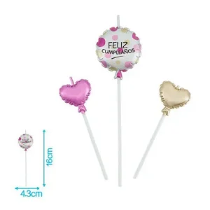 Velas Cumpleaños Globo 3pcs
