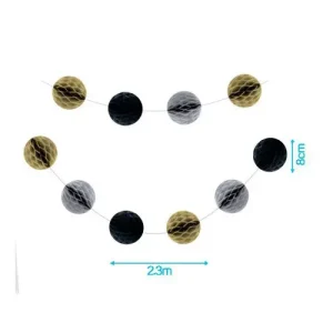 Guirnalda Bolas de Papel Negro