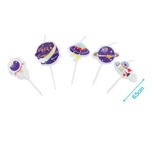 Velas Cumpleaños Astronauta 5pcs