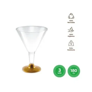 Copa Cocktail Reutilizable Oro 180cc
