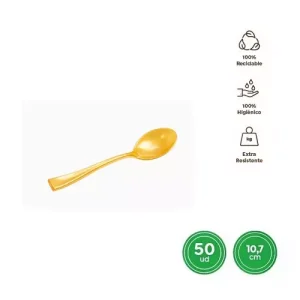 Cucharita Mini Reutilizable Oro 10,7CM