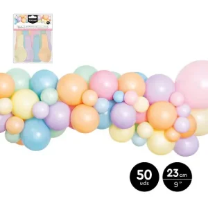 Globos Látex 23cm Colores Pasteles 50U
