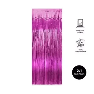 Cortina Decorativa Metalizada Rosa