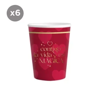 Vasos Papel Amor 266ml 6pcs