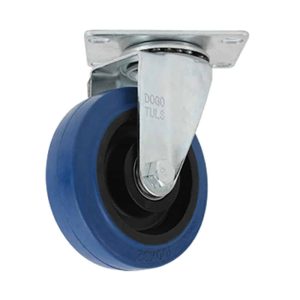 Rodaja De Goma Eslastica Azul Giratoria Con Placa 3″ ZF5123