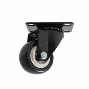 Rodaja De Pvc Negro Giratoria Con Placa 2″ ZF5181