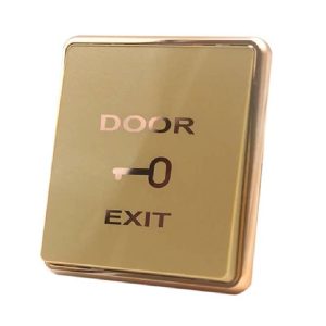 Elock – Exit Button For Door Auto Reset Button, Gold Color Text – EL-EM252A