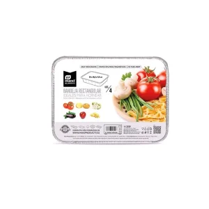 Bandeja Aluminio Con Tapa Rectangular 25×18,5×7,9cm