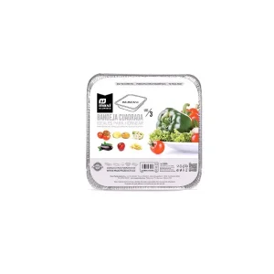 Bandeja Aluminio Con Tapa Cuadrada 24,5×24,5×5,7cm