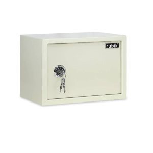 Rubik – Key Operated Safe Box A4 Document Size Locker, Off White – RB25KCN