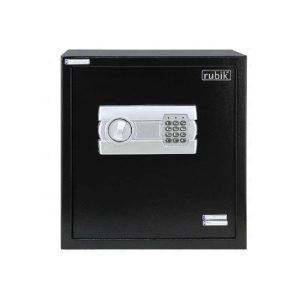 Rubik – Metal Large Safe Box with Digital Keypad and Key Lock, Black